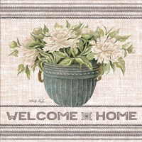 Galvanized Peonies Welcome Home Fine Art Print