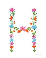 Floral Alphabet Letter VIII Fine Art Print