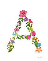 Floral Alphabet Letter I Fine Art Print