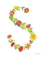 Floral Alphabet Letter XIX Fine Art Print