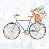 Vintage Bike With Flower Basket II Framed Print