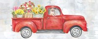Vintage Red Truck Panel Fine Art Print