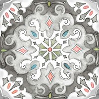 Jewel Medallion Gray I Framed Print