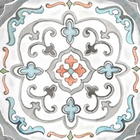 Jewel Medallion Gray II Framed Print