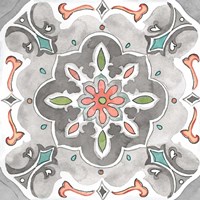 Jewel Medallion Gray III Framed Print