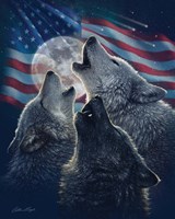 Wolf Trinity Patriotic Fine Art Print