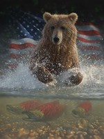 Brown Bear Fishing America Fine Art Print