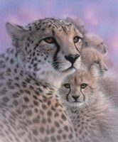 Cheetah Mother and Cubs - Mother's Love Fine Art Print