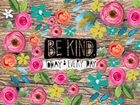 Be Kind Wood Background Fine Art Print