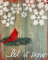 Let It Snow Cardinal Fine Art Print