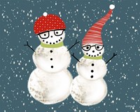 Pair of Snowmen Fine Art Print