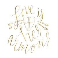 Love is her Armour Gold Fine Art Print