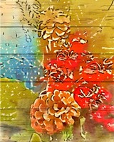 Pinecone and Berries Fine Art Print