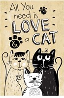 All You Need is Love and a Cat Fine Art Print