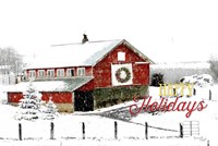 Happy Holidays Barn Fine Art Print