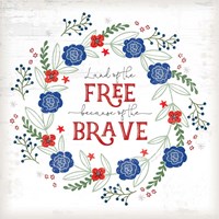 Land of the Free - Floral Framed Print