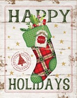 Happy Holidays Stocking Fine Art Print