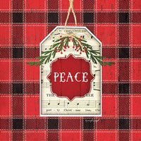 Peace Christmas Plaid Fine Art Print