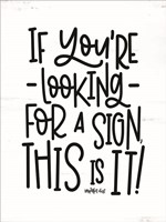 Looking For a Sign Fine Art Print