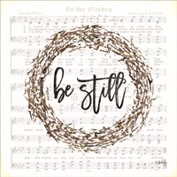 In the Garden Be Still Wreath Fine Art Print