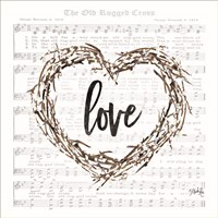 Old Rugged Heart Love Wreath Fine Art Print
