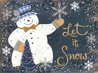 Snowy Christmas Snowman Fine Art Print