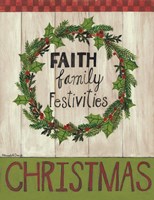 Faith Family Festivities Wreath Fine Art Print