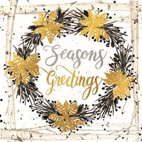 Seasons Greetings Birch Wreath Fine Art Print