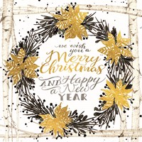 We Wish You a Merry Christmas Birch Wreath Fine Art Print