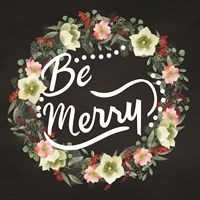 Be Merry Wreath Fine Art Print