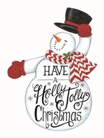 Have a Holly Jolly Christmas Snowman Fine Art Print