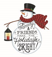 Holidays Bright Snowman Fine Art Print