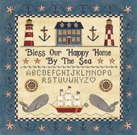 Bless our Happy Home by the Sea Sampler Fine Art Print