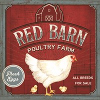 Red Barn Poultry Farm Fine Art Print