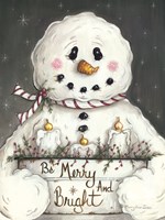 Merry and Bright Snowman Fine Art Print