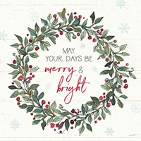 Holiday on the Farm IX Merry and Bright Fine Art Print