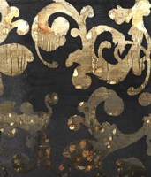 Grungy Gold Damask Fine Art Print