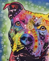 Thoughtful Pit Bull White Bubble Fine Art Print