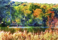 Autumn River Bank Fine Art Print