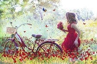 Flowers Girl Fine Art Print