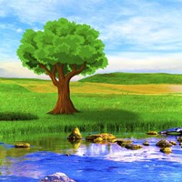 Green Landscape Fine Art Print