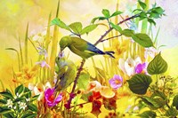 Nature Bird And Flowers 3 Fine Art Print