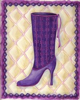 Boots Purple With Tiny Flowers Fine Art Print