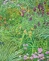 Tapestry Pinks and Hollyhocks Fine Art Print