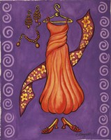 Paris Gowns Orange Chiffon Fine Art Print