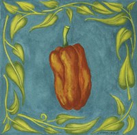 Peppers Orange Square Framed Print