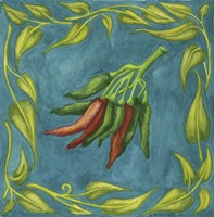 Peppers Red And Green Square Fine Art Print