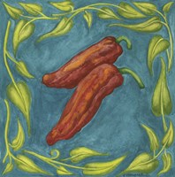 Peppers Red Square Fine Art Print