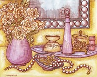 Shelf With Pearls Fine Art Print