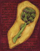 Veggies On Red L Artichaut Framed Print